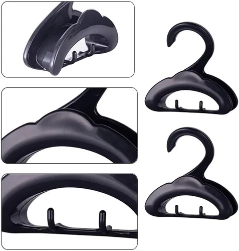 Miniatura 2 de BetterJonny 4 ganchos organizadores de plástico para bolsos, color negro, 4.33 x 4.33 x 1.45 pulgadas, ahorro de espacio, adecuado para armario