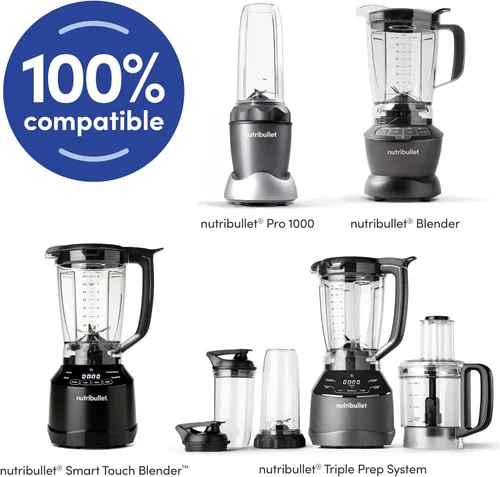 Miniatura 2 de Nutribullet Vaso de viaje de 24 onzas con tapa para llevar, transparente/negro, 1 unidad (paquete de 1)