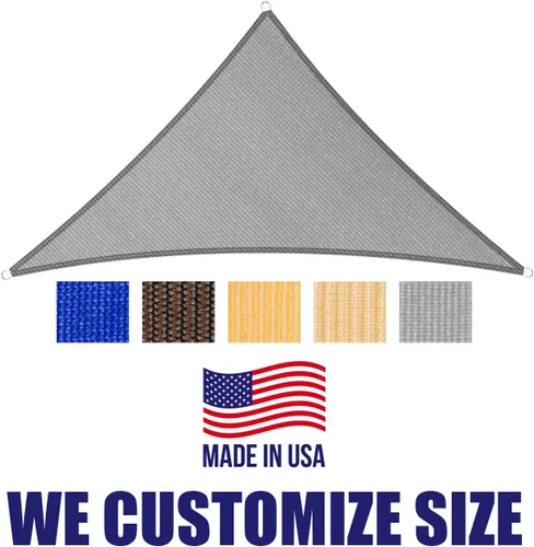 Miniatura 2 de Toldo Vela Triangular Gris de 11' x 11' x 16' pies, Pantalla de Tela de Refugio Toldo con 95% de Bloqueo UV para Patio Exterior y Jardín Trasero
