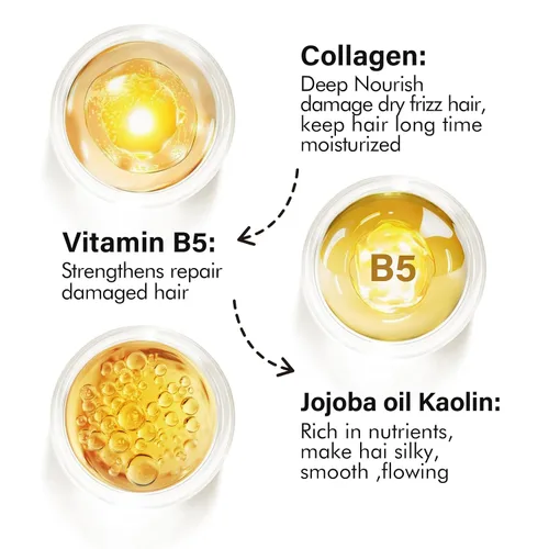 Miniatura 4 de Acondicionador ligero sin enjuague de proteína de queratina para colágeno seco dañado, reparación profunda, tubo acondicionador de cabello