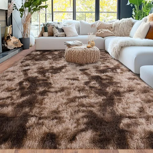 Miniatura 218 de Alfombras de área de 8x10 para sala de estar, alfombra shaggy grande ultra suave y esponjosa para dormitorio, alfombras de felpa mullida Blanco crema