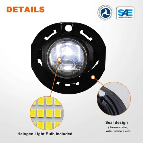 Miniatura 6 de Nixon Offroad Juego de luces antiniebla con bombilla LED para 15-19 Dodge Charger y Chrysler 300/17-20 Chrysler Pacifica / 14-21 Jeep Grand Lente