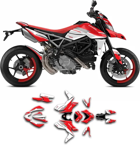 Miniatura 15 de Kit de calcomanías personalizadas para Supermoto Hypermotard 950 Hypermotard950 2019 2020 2021 2022 2023, rojo y blanco, DCTHYP9519N001-B-KO