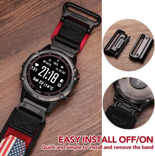 Miniatura 4 de Compatible con la Correa de Reloj Garmin, Correa Deportiva de Nylon Super Resistente con Diseño de Bucle Tejido