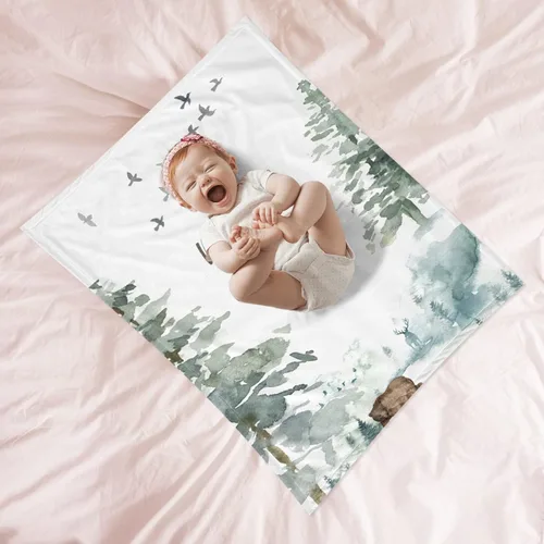 Miniatura 3 de Manta de bebé personalizada con nombre, manta de bebé personalizada para niñas y niños, aventura espera cosas, manta para guardería, manta de oso