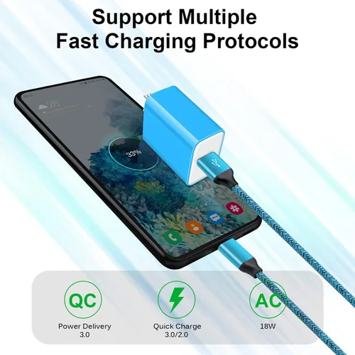 Miniatura 2 de Cargador de teléfono Samsung Android de carga rápida para Samsung Galaxy S26/S25/A13 5G/S23/S22 Ultra/S21 FE/S20/S10/S9/A11/A12/A12/A32/A35/A55 5G