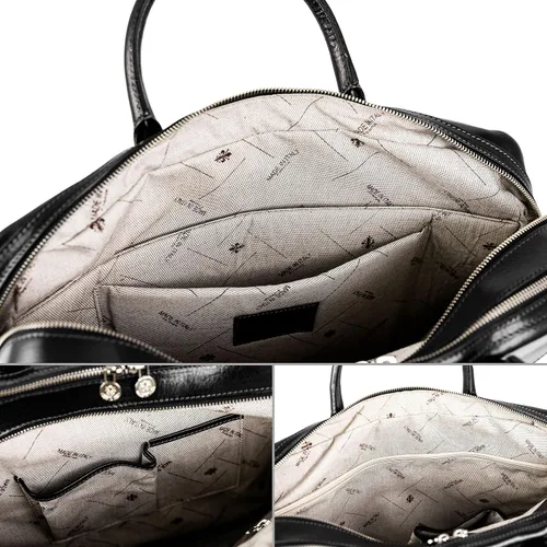 Miniatura 3 de Time Resistance Maletín de cuero Bolsa de cuero de grano completo para laptop de hasta 17 pulgadas para hombres y mujeres
