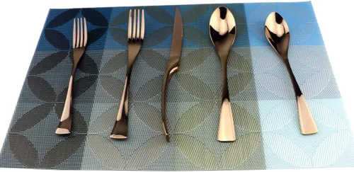 Miniatura 12 de Juego de cubiertos de acero inoxidable 18/10, cubiertos de cocina, juego de utensilios de cocina, cuchillo para carne, negro pulido espejo, juego