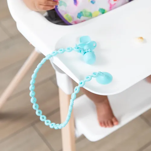 Miniatura 3 de Bumkins Suministros de alimentación con clip para chupete para bebé niña o niño, correas de juguete para taza de sorber, mordedor, accesorios de Azul