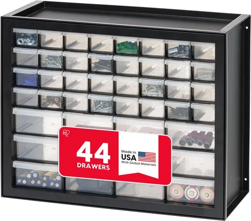 Miniatura 9 de IRIS USA Cajones de almacenamiento pequeños de plástico, 10 cajones - 2 paquetes, caja de herramientas para maestros apilable, organizador de piezas