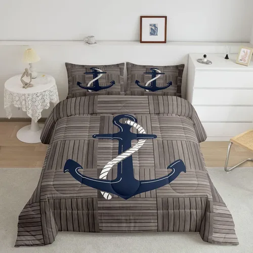 Miniatura 81 de Manfei Go Fishing Juego de edredón tamaño King para niños, juego de ropa de cama con diseño geométrico de peces de bass y rombos, decoración