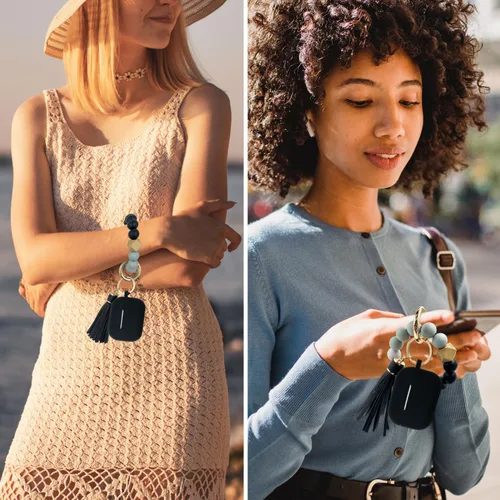 Miniatura 7 de Funda compatible con Airpods Pro de 2ª generación 2022, funda protectora de silicona suave con llavero de pulsera para Apple Airpods Pro 2 funda