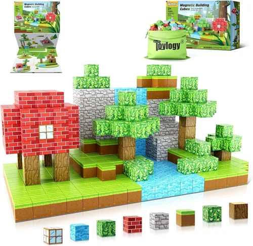 Bloques Magnéticos - Construye Mi Mundo Magnético, Juguetes Magnéticos Artesanales para Niños y Niñas de 3-4, 4-5, 6-8 Años, Juguetes Sensoriales