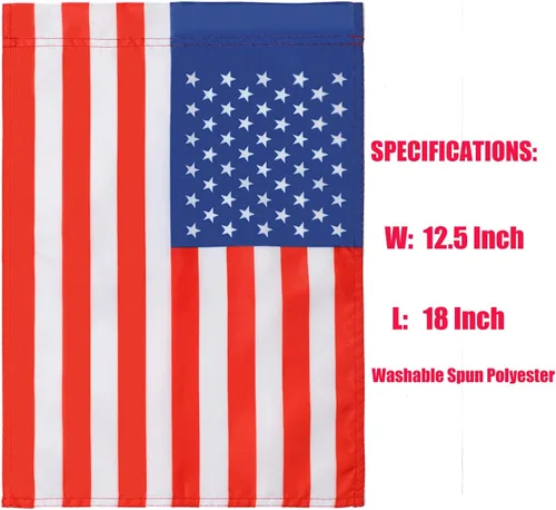 Miniatura 4 de Paquete de 2 banderas de jardín de Freefy de 12 x 18 pulgadas, bandera patriótica de poliéster impresa de doble cara, decoración de jardín, bandera