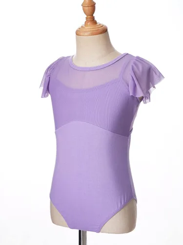 Miniatura 28 de JEATHA Leotardos de ballet para niñas, camisetas de baile, bailarina, encaje floral, con botones, entrepierna