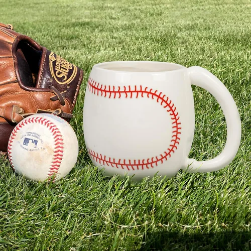 Miniatura 7 de Ceramicfor Taza de café de béisbol, regalo de Navidad novedoso para hombres, mujeres, todos los amantes del deporte, 14 onzas, color blanco