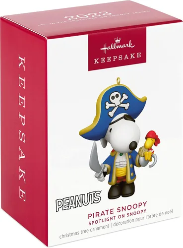 Miniatura 3 de Adorno navideño colgante de Hallmark Keepsake 2023, Snoopy de Peanuts en el punto de mira, Snoopy pirata, regalos para fanáticos de Peanuts