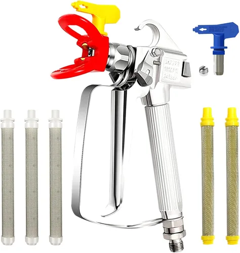 Kit de pistola de pintura sin aire, 9 piezas con 2 puntas 517 y protector de boquilla, 5 filtros de pistola pulverizadora de pintura sin aire para