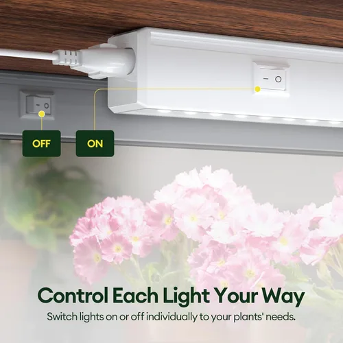 Miniatura 5 de Maygrove Luces de cultivo para plantas de interior de 2 pies, luz de crecimiento de espectro completo similar al sol, 5000 K, 60 W (4 x 15 W), tiras