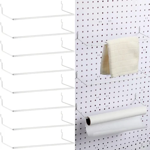 Miniatura 9 de Nuanchu 8 soportes para toallas de papel para tablero de clavijas extensible, organizador de tablero, accesorios para sala de manualidades, Negro