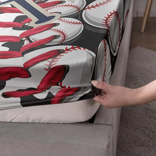 Miniatura 3 de AILONEN Juego de sábanas de béisbol, juegos de ropa de cama deportiva para niños, adolescentes, decoración de dormitorio, tamaño individual