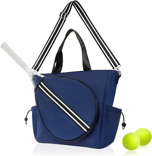 Miniatura 19 de Bolsa de tenis para mujer, bolsa de raqueta elegante, mochila unisex para deportes de raqueta, bolsa de pickleball convertible para hombro, correa