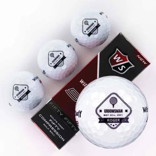 Miniatura 14 de Wilson - Funda de 3 pelotas de golf personalizadas para hombres, regalo de padrinos de boda, regalos para el padre de la novia, diseño personalizado
