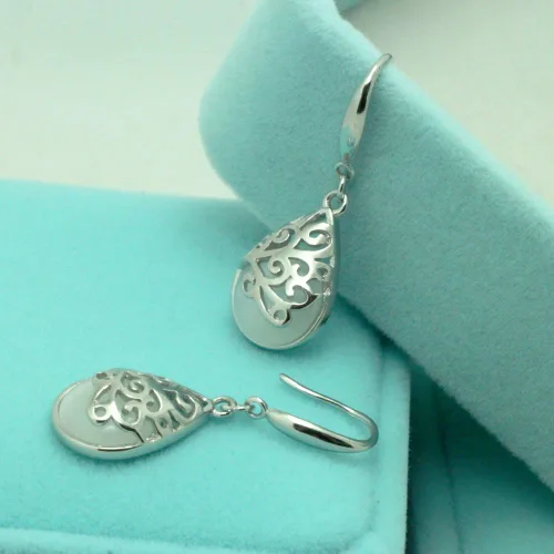 Miniatura 4 de Pendientes colgantes de plata de ley 925 con filigrana "Wishing Tree" para mujer