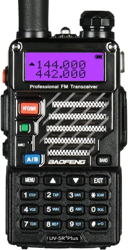 Miniatura 2 de Baofeng UV-5R+ Plus - Radio de mano para jamón, radio bidireccional de doble banda recargable de largo alcance, con auricular y cable