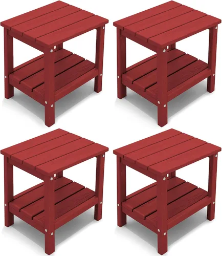 Miniatura 38 de KINGYES Mesa auxiliar doble, mesa auxiliar Adirondack- Aruba
