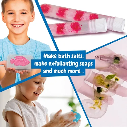 Miniatura 6 de Science4you Kit de fabricación de jabón para niños: haz tus propios jabones y sales de baño, moldes de jabón para niños + bolsas de regalo