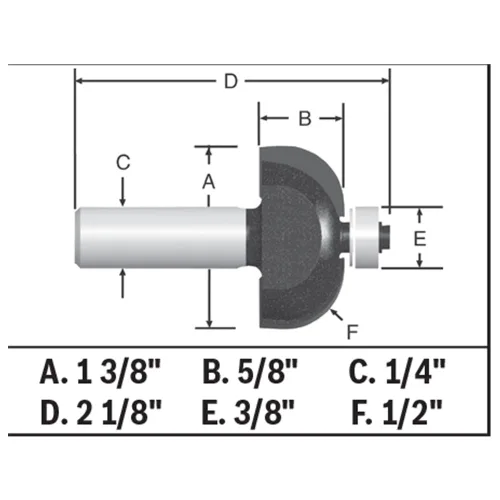 Miniatura 4 de Bosch 85207MC Broca de enrutador de cala con punta de carburo de 1/2 pulgada x 5/8 pulgadas
