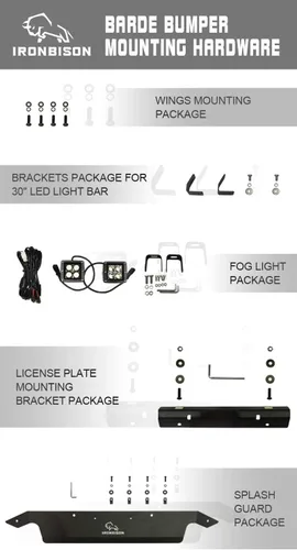 Miniatura 7 de IRONBISON Parachoques delantero compatible con Ford F150 de 2018 a 2020 (excluyendo Raptor y modelos diesel 2020) para camioneta pickup todo
