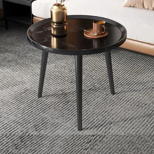 Miniatura 10 de Mesa auxiliar, moderna mesa de centro pequeña con 3 patas, mesa de cóctel de madera, mesa auxiliar de centro retro para sala de estar, fácil Blanco