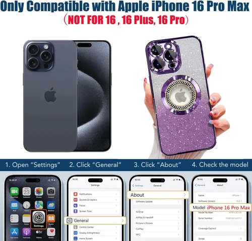 Miniatura 116 de Misscase Funda magnética con purpurina para iPhone 11 compatible con MagSafe, protección completa, delgada, a prueba de golpes, antiarañazos