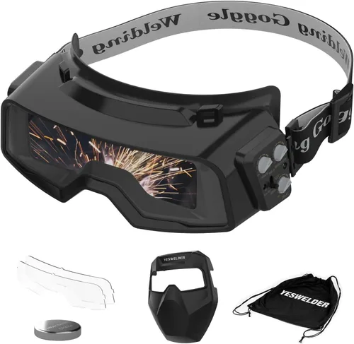 YESWELDER Gafas de soldadura de oscurecimiento automático de color verdadero, amplio rango de sombra 4/5-9/9-13 con molienda, gafas de soldadura,