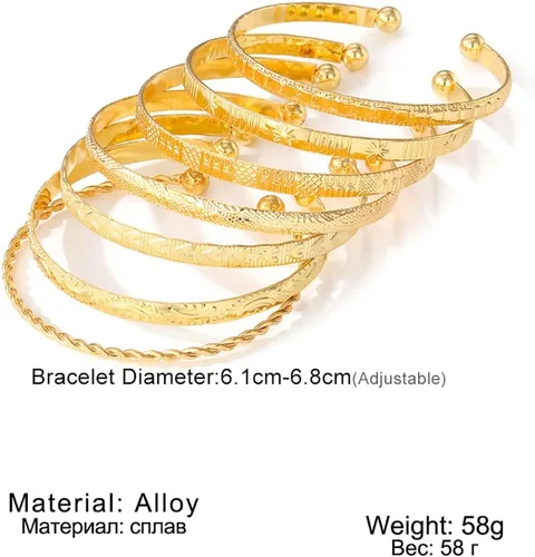 Miniatura 3 de Juego de pulseras de oro bohemio para mujer, estilo vintage, apilables, con flechas ajustables, hexagrama torcido, grabado, brazalete abierto