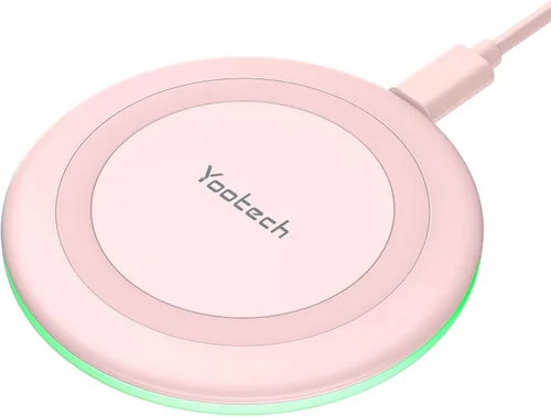 Yootech Cargador inalámbrico, almohadilla de carga inalámbrica máxima de 10 W compatible con iPhone 17/17 Pro/17 Pro Max/Air/16/15/14/13/SE Tiza