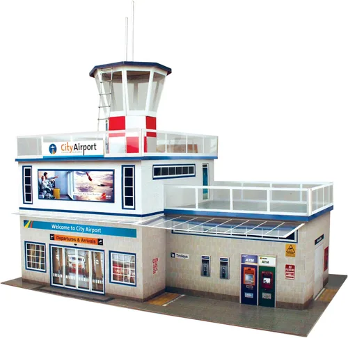 Miniatura 4 de The CityBuilder Kit de fabricación de modelos de cartón para aeropuertos y colgadores - O Scale Model Railroad Building