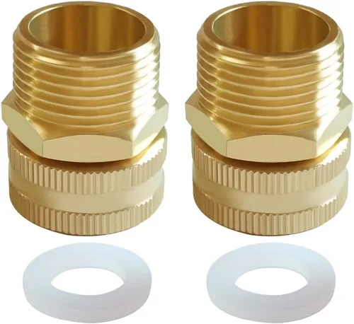 Miniatura 13 de Uenede Conector de manguera de jardín hembra de latón de 1/2 "NPT macho a 3/4" GHT hembra, reductor giratorio roscado reductor adaptador
