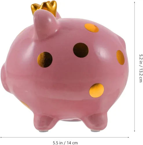 Miniatura 3 de Alcancía de cerámica con diseño de cerdo para adultos, hucha para adultos, hucha para abrir monedas, de cerámica, para niños y niñas, color rosa