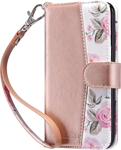 Miniatura 24 de ULAK Funda tipo cartera para iPhone SE 3 (2022)/SE (2020)/8/7 con soporte para tarjetas, funda de piel sintética de alta calidad con ranuras