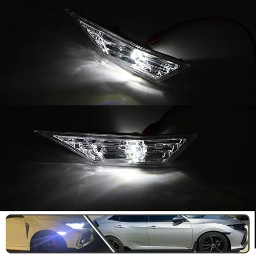 Miniatura 2 de 2 unids JDM llevó la luz de marcador lateral para Hon'da Civic Sedán/Coupe/Hatchback 2016 en adelante lente ahumada luces de señal de giro Lente