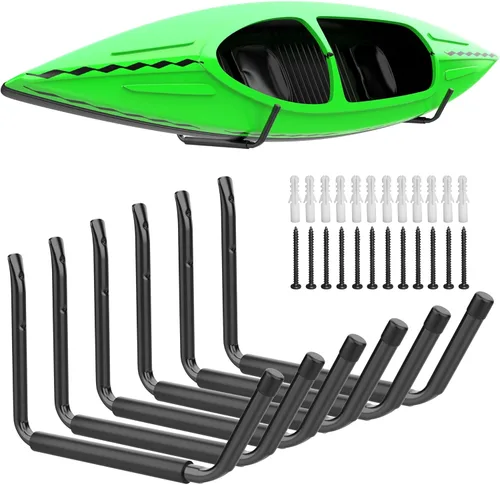 Miniatura 10 de WALMANN Estante de almacenamiento ligero para kayak, ganchos de kayak de montaje en pared para garaje, perchas de almacenamiento utilitario