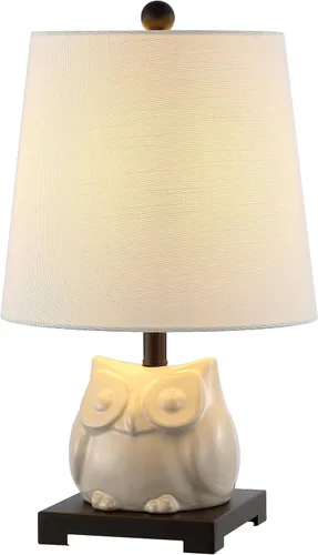 JONATHAN Y JYL3014B Justina 16" lámpara de mesa LED mini de cerámica, estilo cabaña, transición, para recámara, sala de estar, oficina, habitación