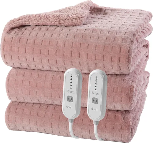 Miniatura 13 de Manta eléctrica tamaño King – Manta térmica con doble control, 5 niveles de calefacción, 10 horas de apagado automático, manta de calentamiento