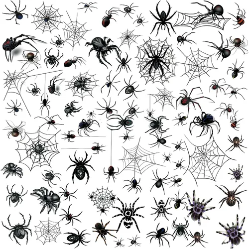 XIYOKA 80 piezas de tatuajes temporales de telaraña de Halloween, kit de maquillaje de Halloween para mujeres adultas, tatuajes faciales realistas