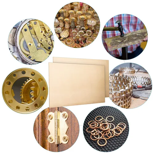 Miniatura 7 de Hoja de latón, placas de chapa metálica, 12 pulgadas de largo x 6 pulgadas de ancho x 0.016 pulgadas de grosor, calibre 26, hoja de placa de latón