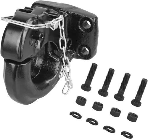 Gancho de púa de 15 toneladas para enganche de remolque, gancho receptor para anillo de lunette de 2-1/2 pulgadas con kit de montaje, 30000 libras