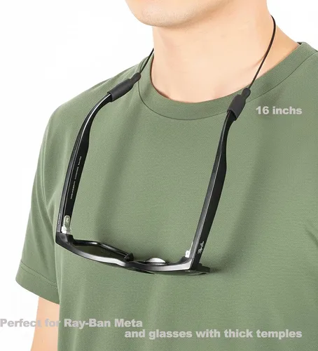 Miniatura 5 de Correa para gafas para RayBan Meta Smart Glasses, patillas anchas - correa para gafas para hombres, mujeres y niños, sujetadores de gafas alrededor
